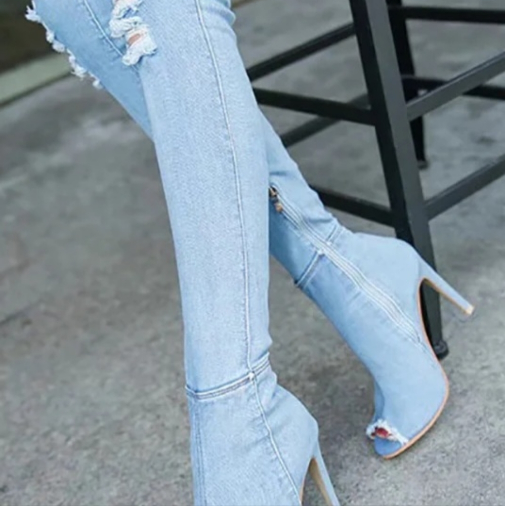 Qutaa Over the Knee Denim Boots